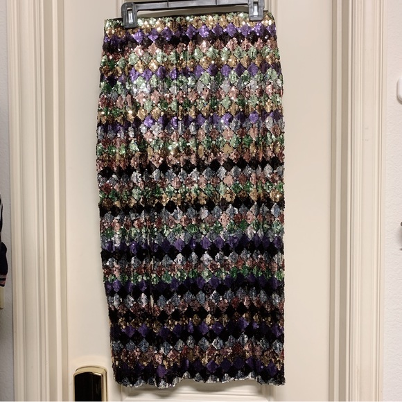 NWT Zara Sequins Pencil Skirt M - Picture 2 of 4
